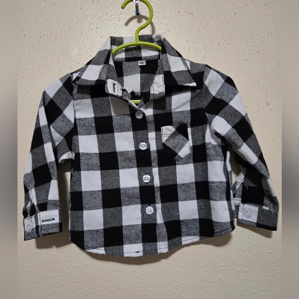 Black and white button down shirt